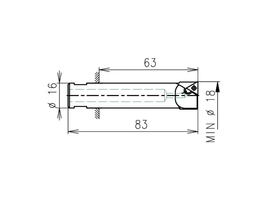 DDA16-083STFPR11 (E) Ø18-26mm (100, 150) Vyvrtávací nůž a hlavice pro držáky typu TPGT 080202L (205bh, ABH) - ISO - přesná vyvrtávací hlava