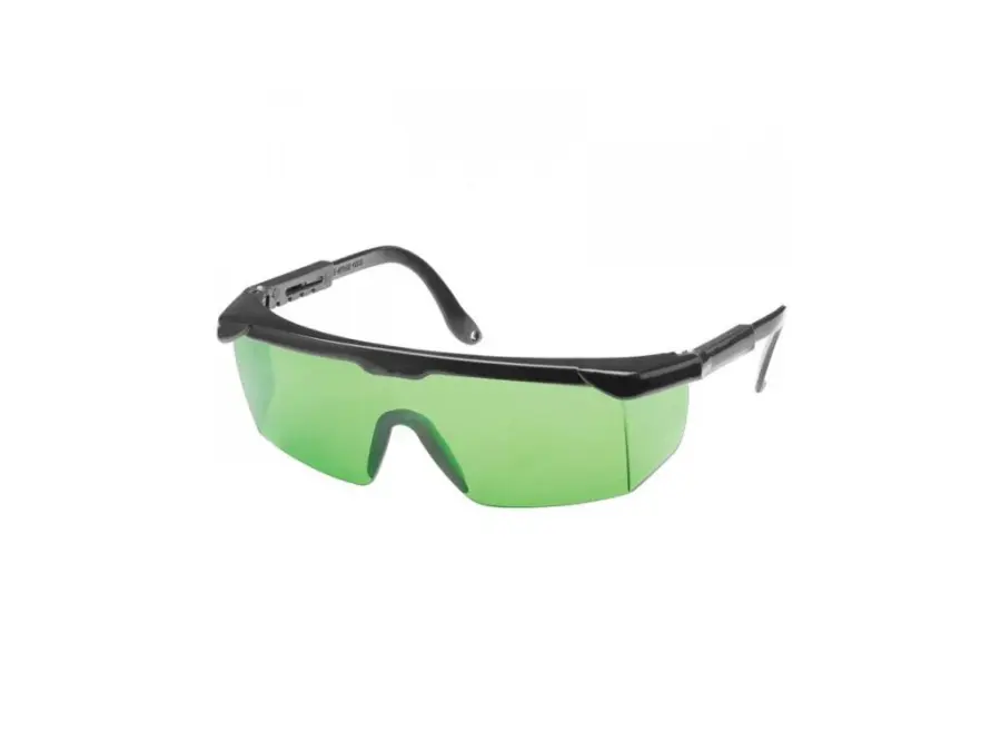 Brýle zelené vhodné pro použití v prostředí s vyšší světelností, umožňují uživateli lépe vidět laserový paprsek