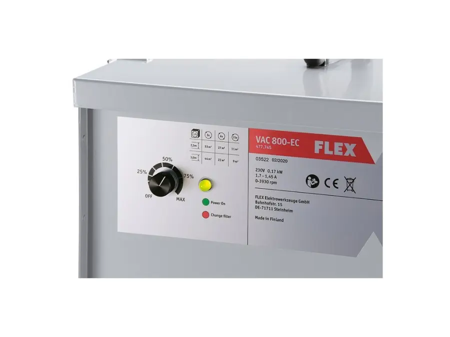 VAC 800-EC Čistička vzduchu stavební pro masivní redukci škodlivin v prostředí + příslušenství FLEX