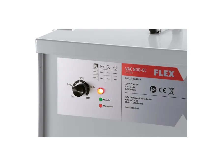 VAC 800-EC Čistička vzduchu stavební pro masivní redukci škodlivin v prostředí + příslušenství FLEX