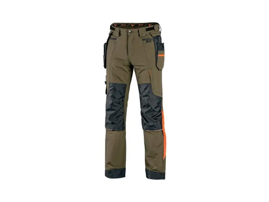 Kalhoty CXS NAOS pánské, zeleno-zelené, HV oranžové doplňky, vel. 46