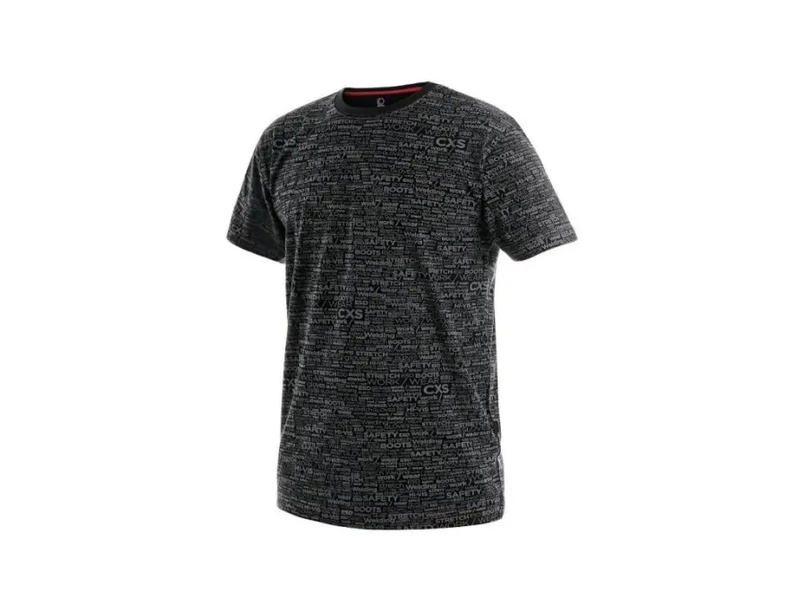 Tričko DARREN, krátký rukáv, potisk CXS logo, černé, vel. 3XL b1/60