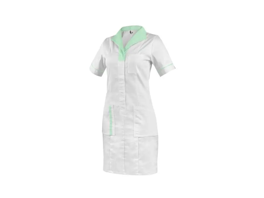 Dámské šaty CXS BELLA bílé se zelenými doplňky, vel. 50 b1/20