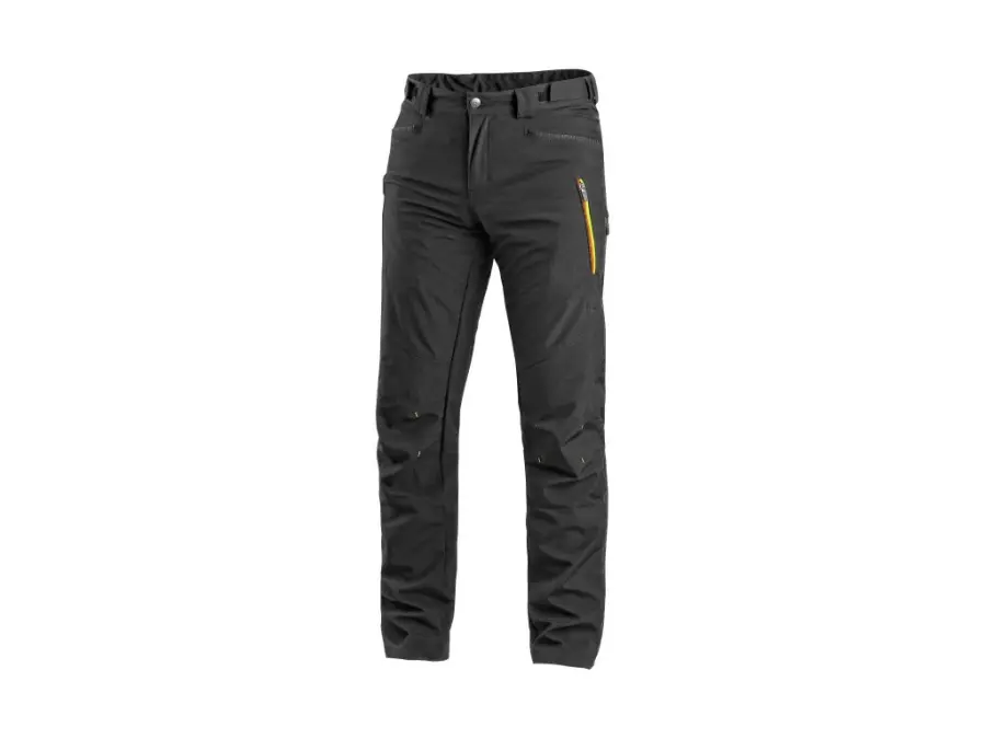 Kalhoty CXS AKRON, softshell, černé s HV žluto/oranžovými doplňky, vel. 46 b1/20