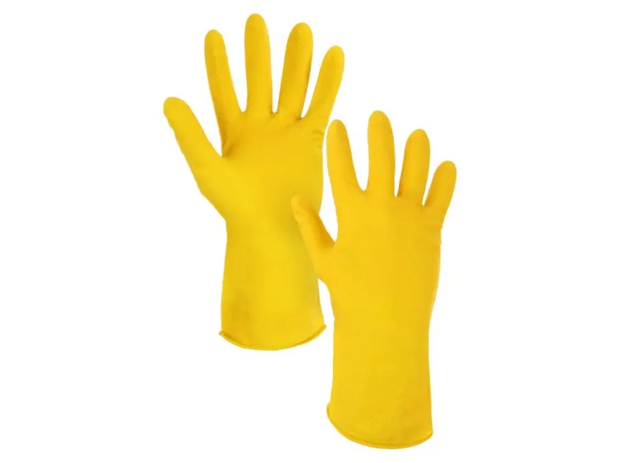 Rukavice NINA, latexové, žluté, vel. 10