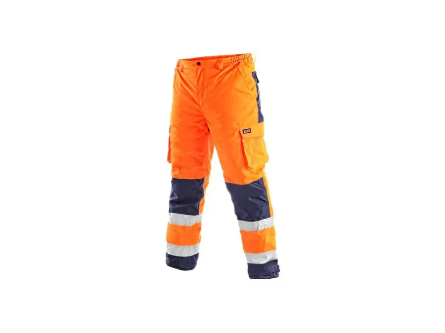 Kalhoty CARDIFF, výstražné, zateplené, pánské, oranžové, vel.XL