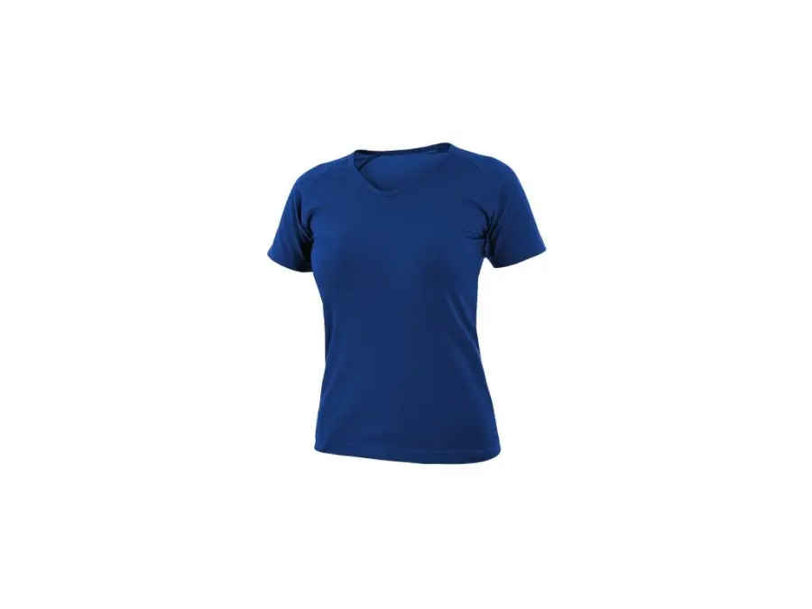 Tričko CXS ELLA, dámské, výstřih do V, krátký rukáv, středně modrá, vel. XS