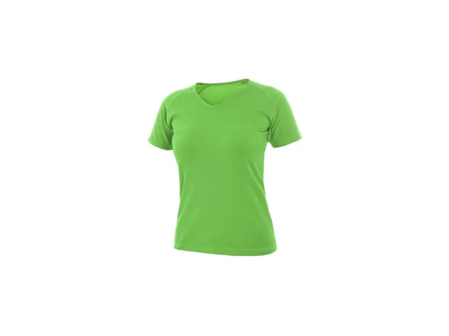 Tričko CXS ELLA, dámské, výstřih do V, krátký rukáv, zelené jablko, vel. XL
