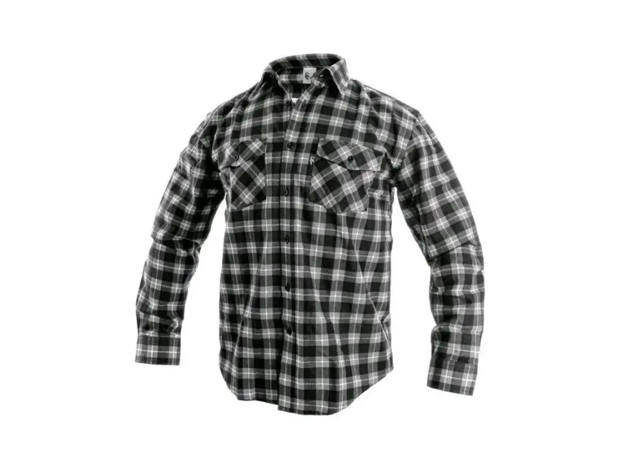 Košile TOM, dlouhý rukáv, pánská, šedo-černá, vel. 39/40 b1/30