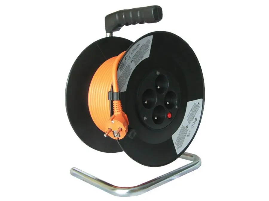4z prodlužovací přívod - na bubnu, 50m, oranžový kabel, 3x 1,5mm2 b1