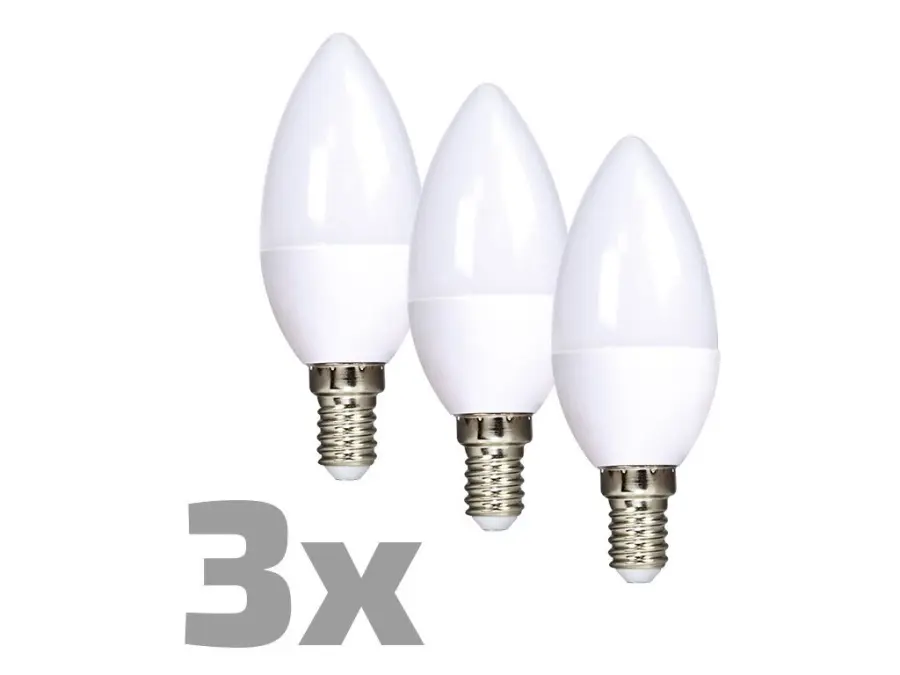 LED žárovka Ecolux 3-pack, svíčka, 6W, E14, 3000K, 450lm, 3ks b40