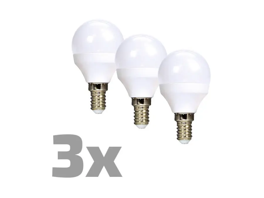LED žárovka Ecolux 3-pack , miniglobe, 6W, E14, 3000K, 450lm, 3ks b40