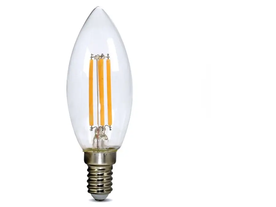 LED žárovka retro, svíčka 4W, E14, 3000K, 360°, 440lm b100