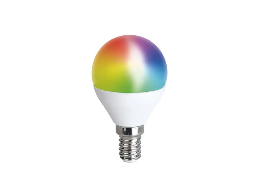 LED SMART WIFI žárovka, miniglobe, 5W, E14, RGB, 425lm b100