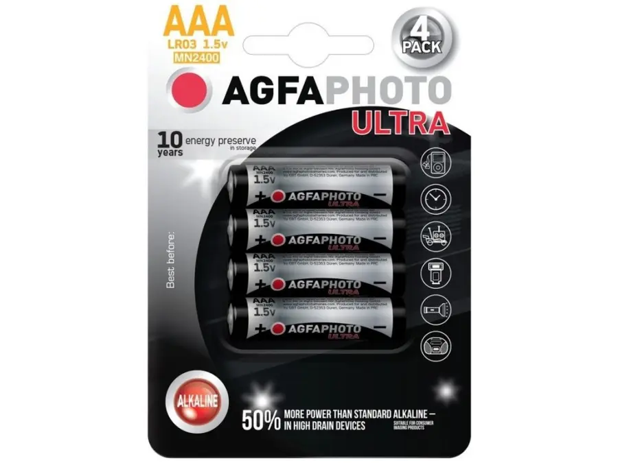 Ultra Alkalická Baterie Lr03/AAA, 4Ks