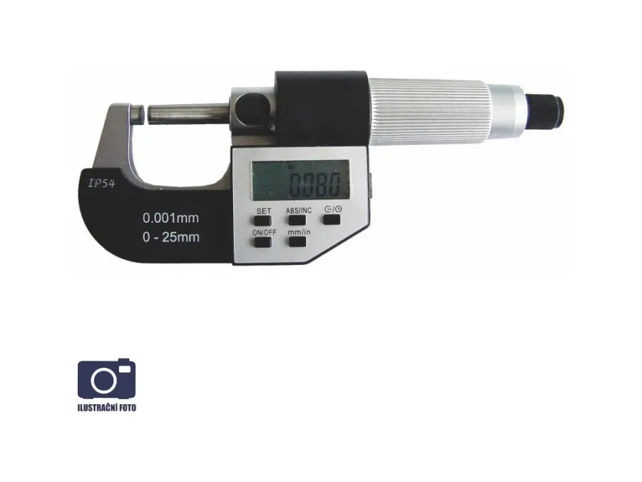 Mikrometr digitální IP54 s dvojitým měřícím tlakem 0-25mm
