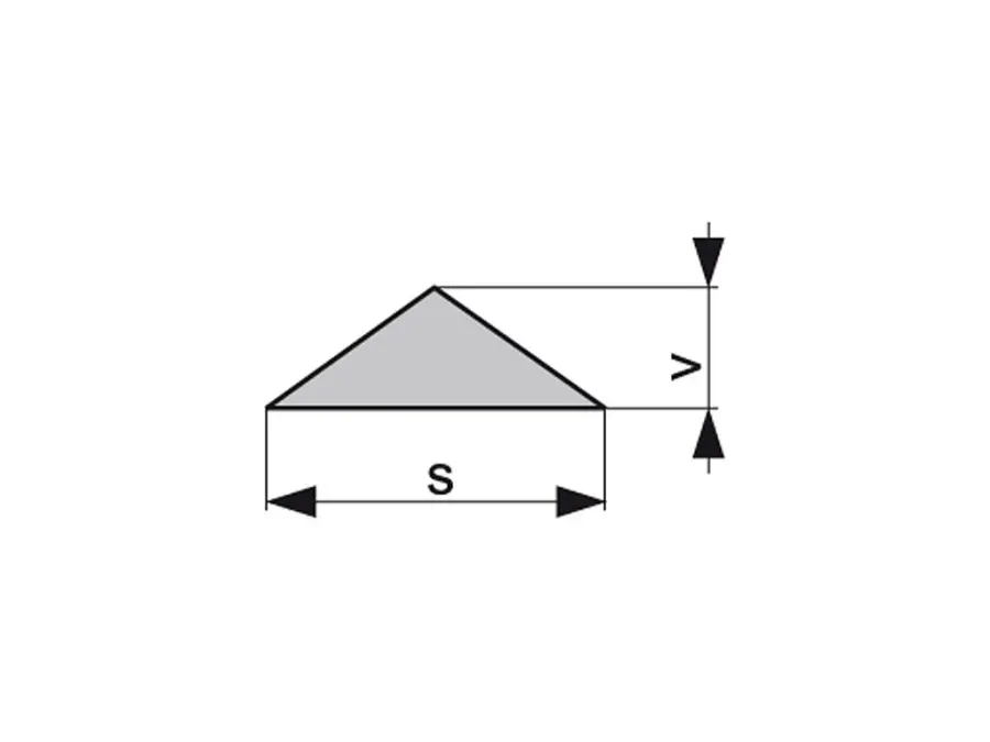 Diamantový pilník trojúhelníkový nízký 5,2x2,3/3 D126 Ra0,8 hrubý