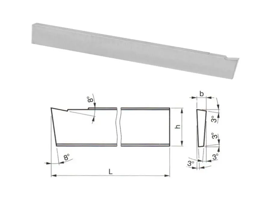 RADECO 08x02x100mm HSS upichovací do držáku