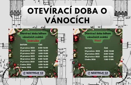 Otevírací doba o Vánocích + 20% sleva na nářadí