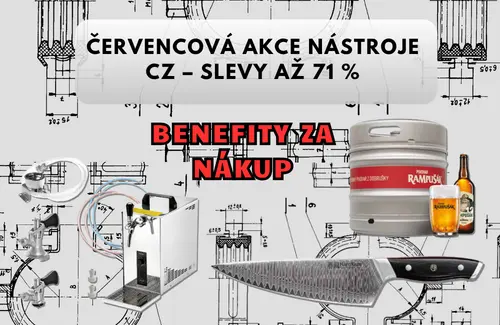 Červencová akce NÁSTROJE CZ – slevy až 71 % na vrtáky, brusné kotouče a profesionální nářadí