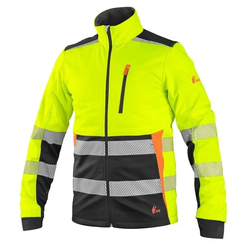 Bunda CXS BENSON, výstražná, softshell, žluto-černá, vel. 5XL b1/10