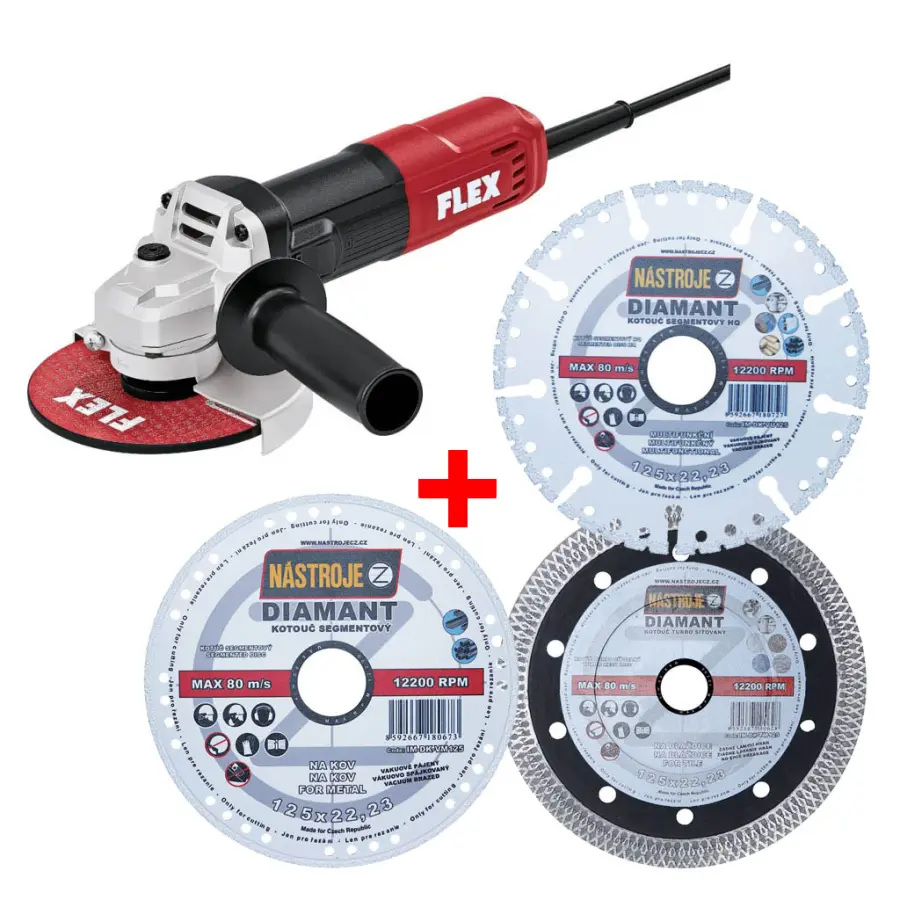 L 850 125 Úhlová bruska 850 W, 125 mm - Best Of Flex 1/2025 č.81 + 3 kusy nejlepších diamantových kotoučů