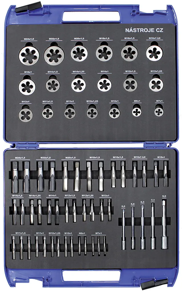 kazeta AUTO-1 NO M7-M24x1,5 závitníky sadové; závitové čelisti; nástavce