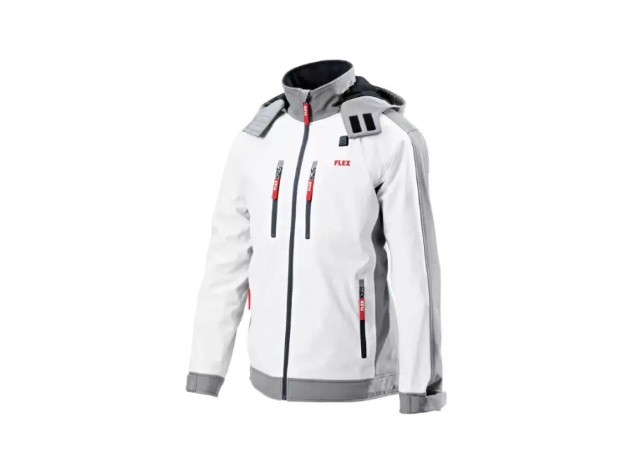 Aku-vyhřívaná bunda fleece TF White 10.8/18.0 3XL pánská + PS 10,8/18,0 aku adaptér /FlexPack/ FLEX