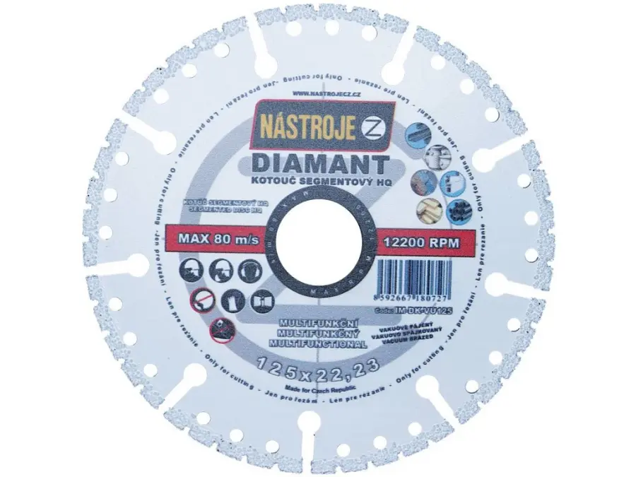 Prodejní set diamantových kotoučů 125mm 6 typů + úhlová bruska FLEX L1001