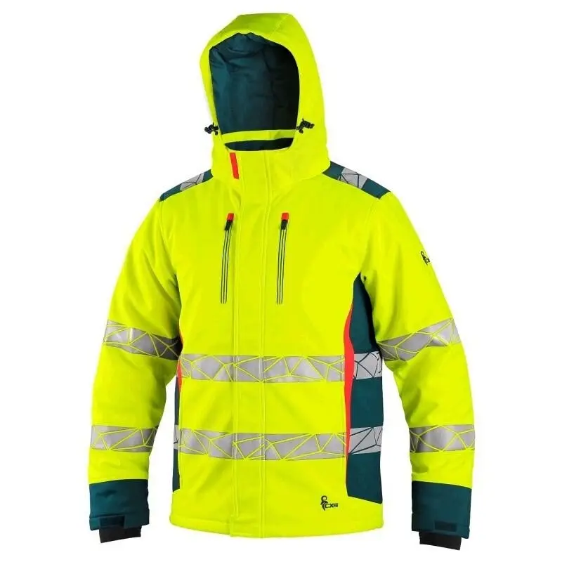 Bunda CXS BEDFORD WINTER, výstražná, zimní, pánská, softshell, žluto-petrolová, vel. S - novinka b1/10