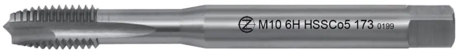 Závitník strojní M4x0,7 ISO2 (6H) HSSCo5 přímá drážka s lamačem třísek DIN371 - 173