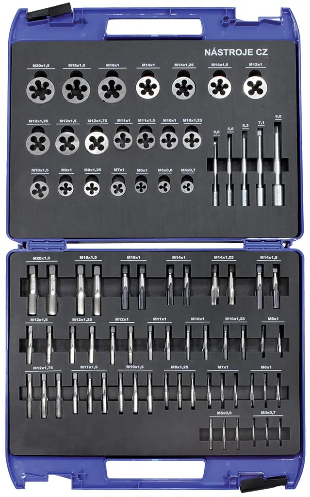 kazeta AUTO-2 ŠKODA HSS M4-M20x1,5 závitníky sadové; závitové čelisti; nástavce