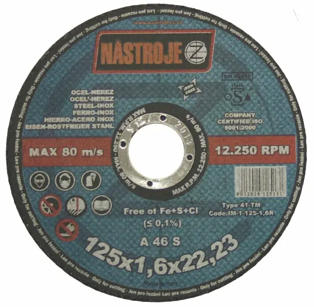 L 811 úhlová bruska 125mm, 800W, 12.000ot/min, kabel 4m, 2.0kg, 230V/CEE + Prodejní box 20ks - kotouč řezný 125x1,6x22 na ocel a nerez v PROFI obalu