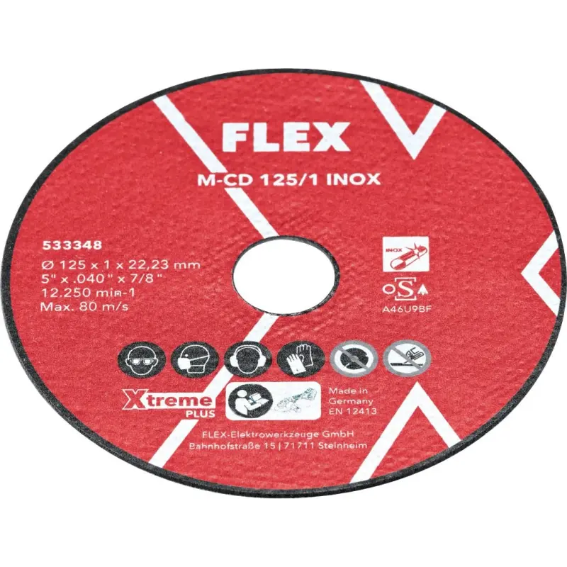 M-CD 125/1 INOX 10VE Tenké řezací kotouče (1 mm) na ušlechtilou ocel Xtreme Plus