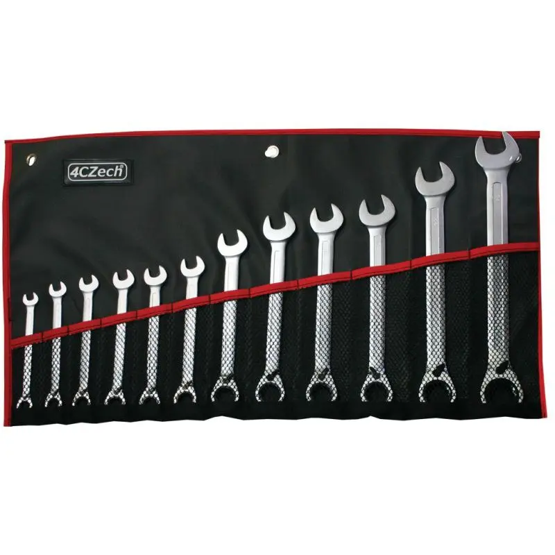 12dílná sada klíčů s př.páčkou vy.15°, ISO1711-1 (8,9,10,11,12,13,16,17,18,19,22,24mm) ve vinylovém pouzdře +