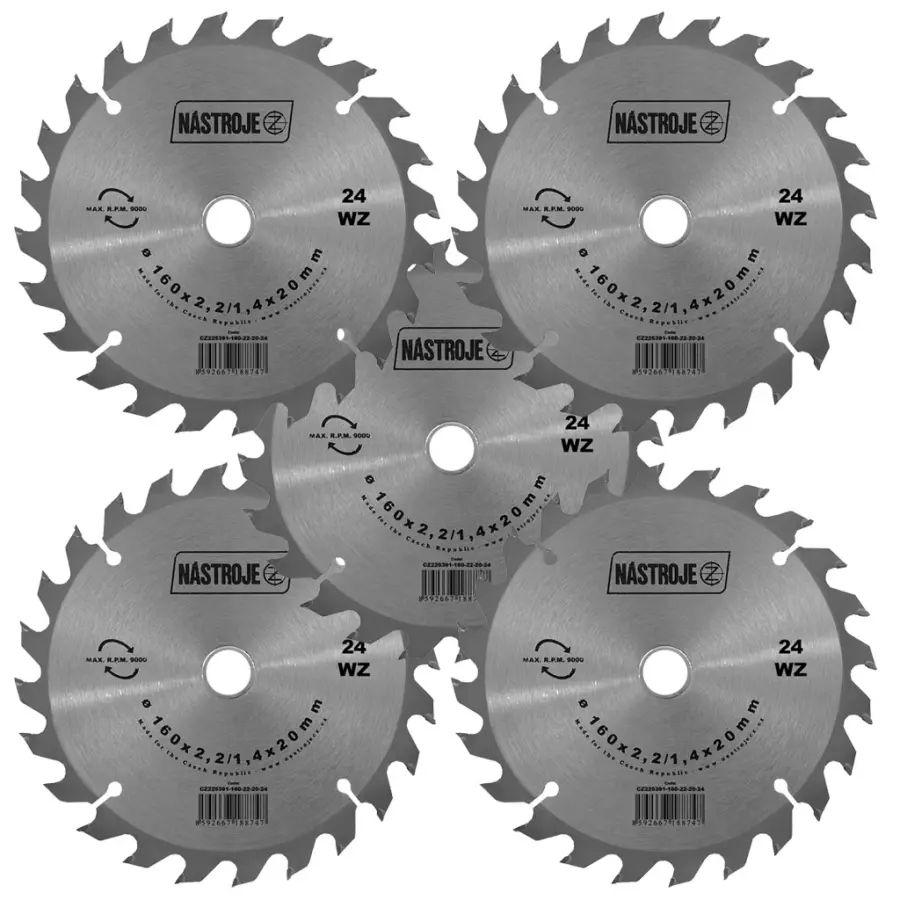 Prodejní set 5ks - Pilový kotouč SK 160x2,2/1,4x20 5391 24 WZ