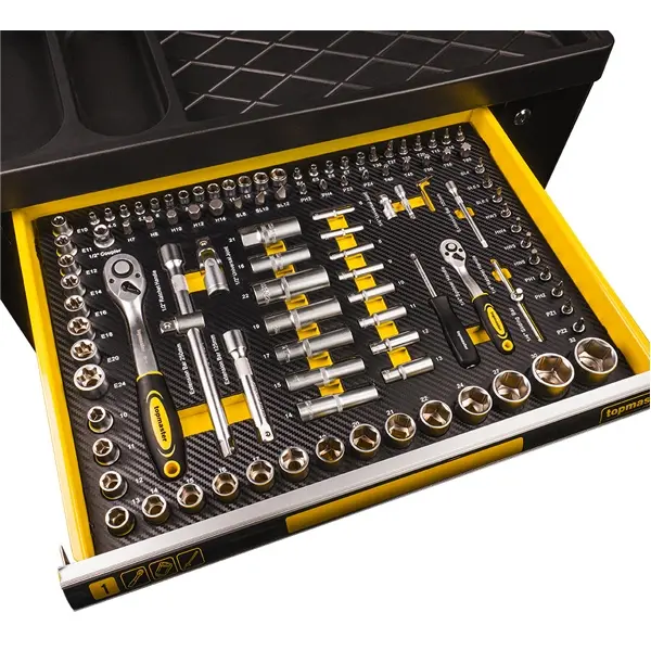 Dílenský vozík s 219ks nářadí 7 zásuvek TMP