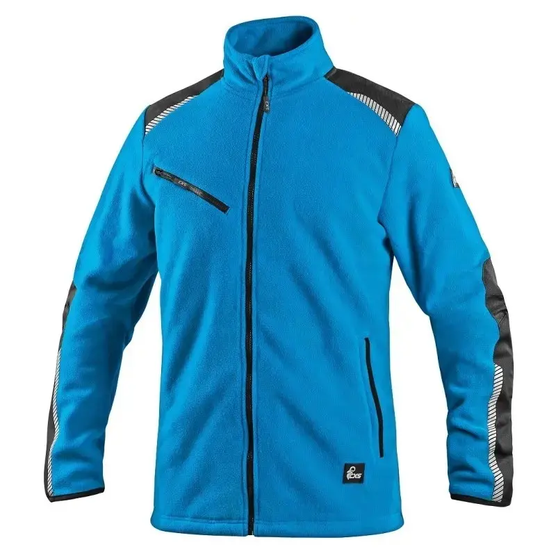 Bunda CXS 4ENVI SOLIS, pánská, fleecová, azurově modro-černá, vel. 2XL