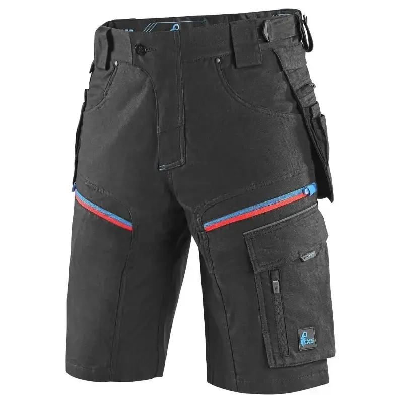 Kraťasy CXS LEONIS, pánské, černé s modro/červenými doplňky, vel. 58