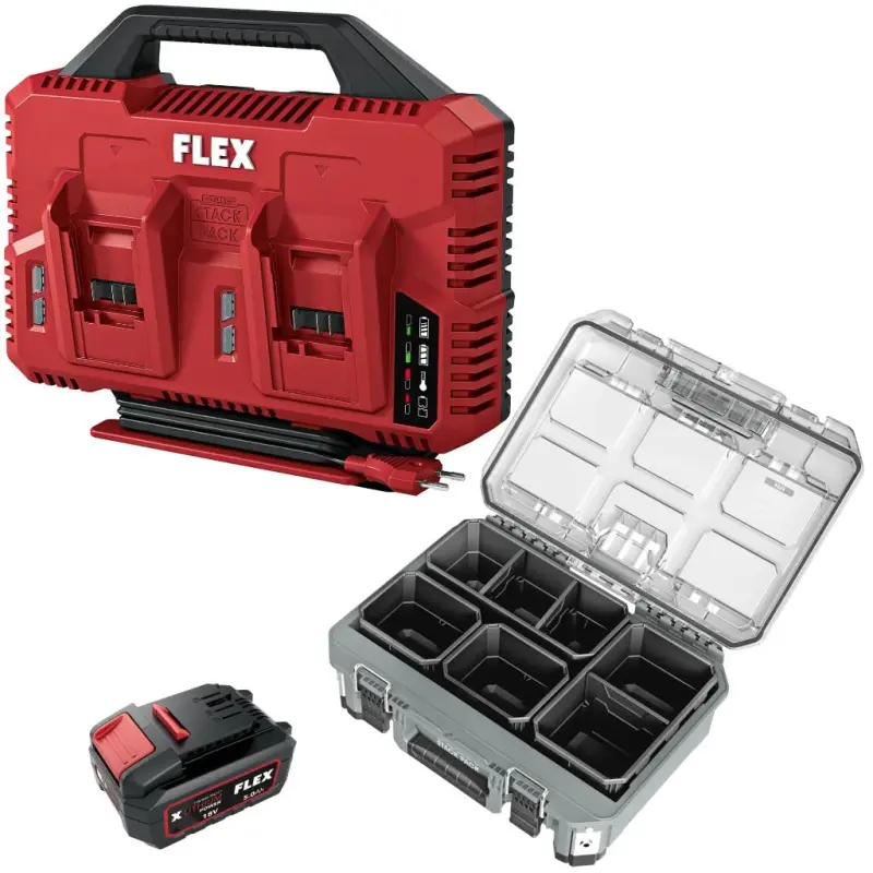 CA SP 2x 12/18 dvojitá nabíječka + 4x AP 18/5.0 akumulátor+ TKL SP SO organizér