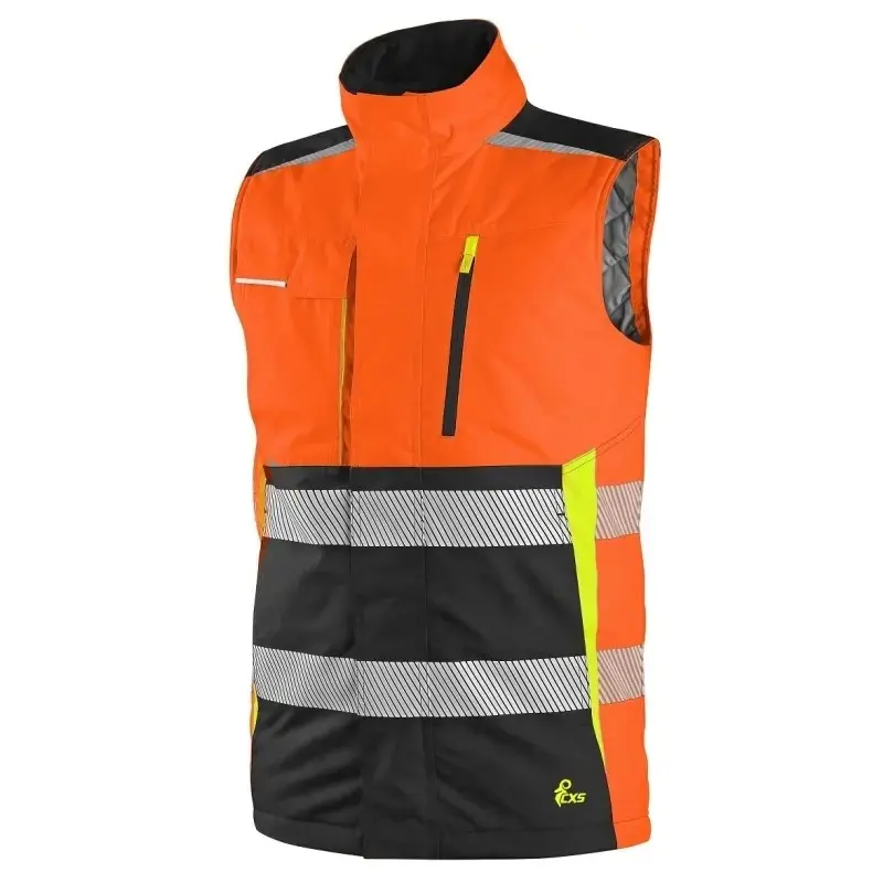 Vesty CXS BENSON, výstražné, zateplené, oranžovo-černé