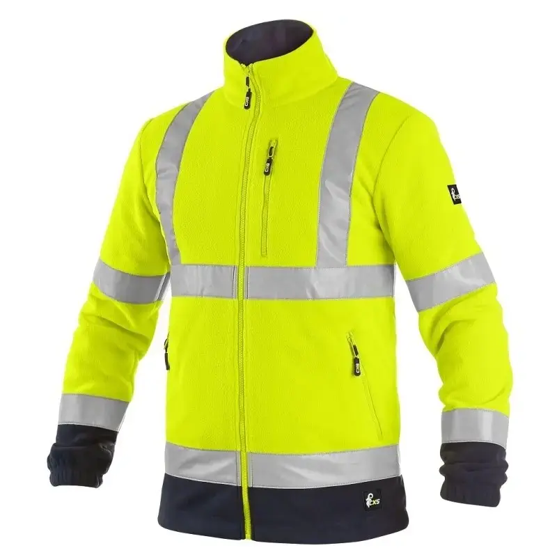 Bunda CXS PRESTON, výstražná, fleece, žluto - modrá, vel. 4XL b1/10