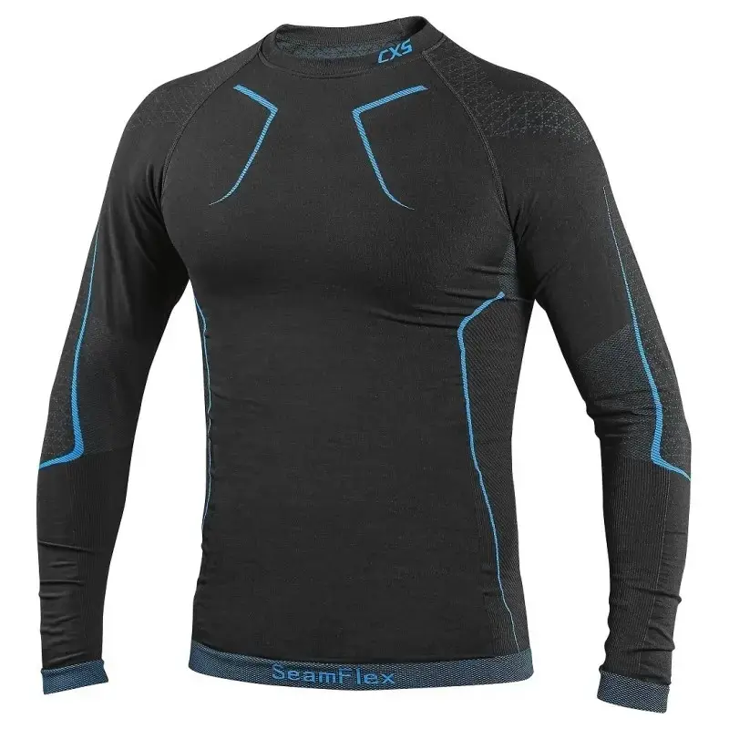 Tričko CXS SeamFlex, funkční, dlouhý rukáv, pánské, černo-modré, vel. 3XL/4XL b1/136