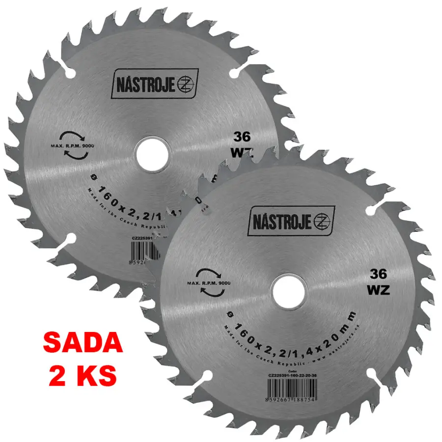 Prodejní set 2ks - Pilový kotouč SK 160x2,2/1,4x20 5391 36 WZ