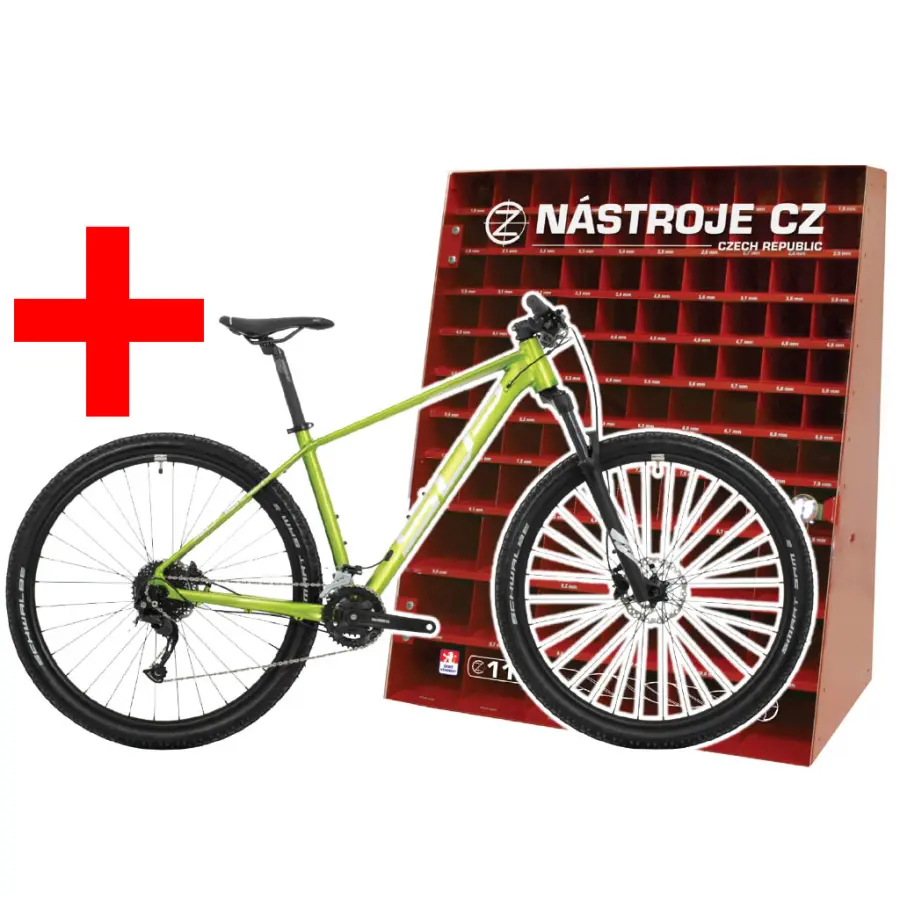 Velký prodejní box s vrtáky, 1-13mm 860 kusů, ČSN 221121RNHSS Pasivované + horské kolo Superior XC 859
