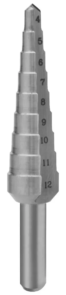 Stupňovitý vrták 4/12-1 (č. 0/9) HSSE 4;5;6;7;8;9;10;11;12mm