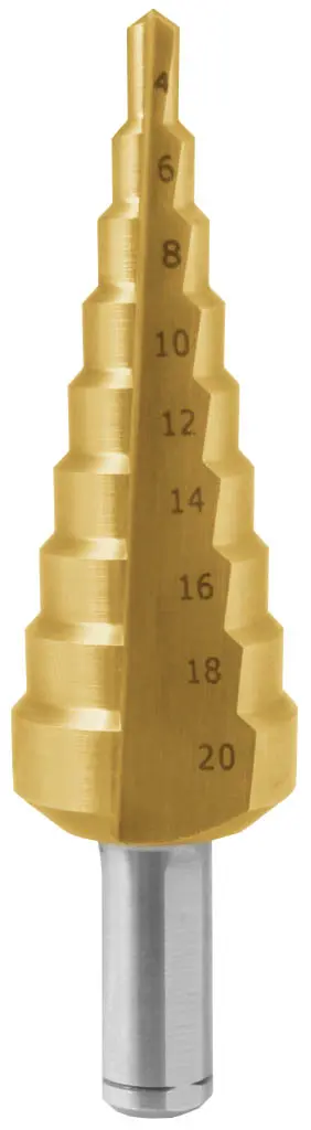 Stupňovitý vrták 4/20 (č. 1) HSSE TiN 4;6;8;10;12;14;16;18;20mm