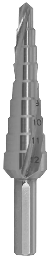 Stupňovitý vrták 4/12-1 (č. 0/9) HSSE 4,5,6,7,8,9,10,11,12mm