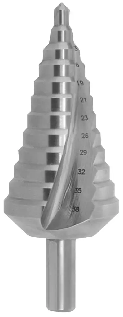 Stupňovitý vrták 6/38 (č.3) HSSE 6,9,13,16,19,21,23,26,29,32,35,38