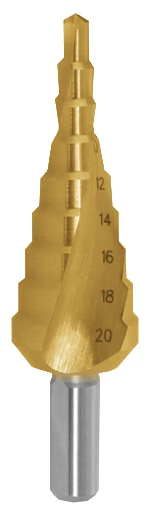 Stupňovitý vrták 4/20 (č. 1) HSSE TiN 4,6,8,10,12,14,16,18,20mm